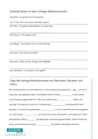 Vorschau - Arbeitsblätter - Relativpronomen und -sätze (mit und ohne Präposition) - Übungsaufgaben - Seite 2