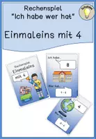 Vorschau - Spiele - Rechenspiel "Ich habe wer hat" Einmaleins mit 4 - Deckblatt