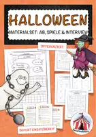 Vorschau - Stationenlernen - Halloween – worksheets, games, interview /AB, Spiele, Interview – sofort einsatzbereit – Englisch - Deckblatt