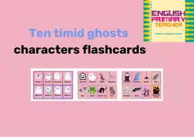 Vista previa - Tarjetas / Manipulativos - Ten timid ghosts characters flashcards - Portada