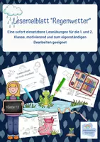 Vorschau - Arbeitsblätter - Lesemalblatt "Regenwetter" für die 1. und 2. Klasse - Deckblatt