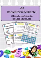 Vorschau - Aufgabenkarten - Mathekartei natürliche Zahlen Runden Grundrechenarten - Deckblatt