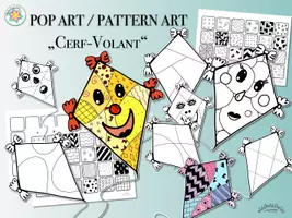Aperçu - Matériel pour travaux manuels / dessin - PATTERN ART / POP ART „Cerf-Volant“ - Page de couverture