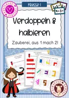 Vorschau - Arbeitsblätter - Verdoppeln und Halbieren mit Symmetrie – Muster spiegeln & legen | Mathe Klasse 1–2 - Deckblatt