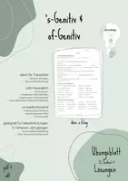 Vorschau - Arbeitsblätter - Der 's-Genitiv und of-Genitiv im Englischen - Deckblatt