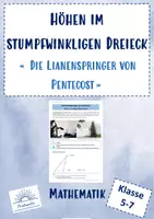 Vorschau - Arbeitsblätter - Anwendungsbezogene Einführung: Höhen im stumpfwinkligen Dreieck (Mathematik) - Deckblatt