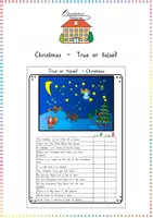 Vorschau - Arbeitsblätter - Christmas - True or false? - Deckblatt