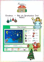 Vorschau - Arbeitsblätter - Christmas - Bild als Sprechanlass (mit Hilfen) - Deckblatt
