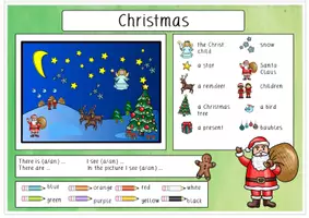 Vorschau - Arbeitsblätter - Christmas - Bild als Sprechanlass (mit Hilfen) - Seite 2