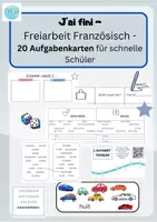 Vorschau - Arbeitsblätter - J'ai fini - FREIARBEIT FRANZÖSISCH - 20 Aufgabenkarten für schnelle Schüler - Deckblatt