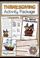 Vista previa - Hojas de trabajo - Thanksgiving - Activity Package - Portada