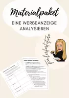 Vorschau - Arbeitsblätter - Materialpaket 'Analyse einer Werbeanzeige' - Deckblatt