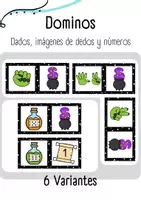 Vista previa - Juegos / Gamificación - Domino bruja (contar, dados, dedos y dígitos) - Portada