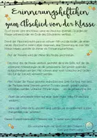 Vorschau - Mal- und Bastelvorlagen - Erinnerungsheftchen zum Abschied von der Klasse - Seite 1