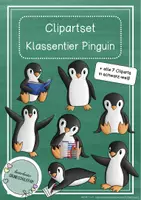 Vorschau - selbst erstellte Cliparts/Grafiken - Clipartset - Klassentier Pinguin / Pinguinklasse (Privater Gebrauch) - Deckblatt