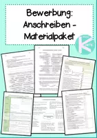Vorschau - Arbeitsblätter - Bewerbung Anschreiben (formaler Brief) - Materialpaket - Deckblatt