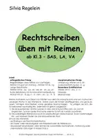 Vorschau - Arbeitsblätter - Rechtschreiben üben mit Reimen, ab Kl. 3 - SAS, LA, VA - Deckblatt
