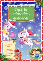 Vorschau - selbst erstellte Cliparts/Grafiken - 36 Cliparts - Weihnachten und Winter - Einhörner 2 - Deckblatt