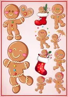 Vorschau - selbst erstellte Cliparts/Grafiken - 20 Cliparts - Weihnachten und Winter - Lebkuchenmänner - Seite 1