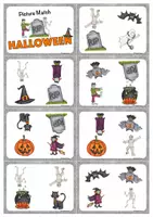 Vorschau - Stationenlernen - Halloween – Game/Spiel: Picture match/Find it mit Hilfekarte – Englisch - Seite 3