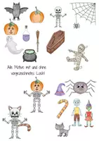Vorschau - Mal- und Bastelvorlagen - Halloween - Gruselspaß: Cliparts, Ausmalbilder, Girlande und Fliegende Fledermaus - Seite 2