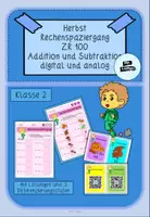 Vorschau - Arbeitsblätter - digitaler und analoger Rechenspaziergang Herbst ZR100 Addition und Subtraktion (mit QR-Codes) - Deckblatt