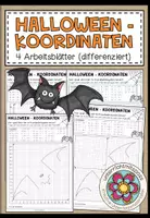 Vorschau - Arbeitsblätter - HALLOWEEN-KOORDINATEN - 4 Arbeitsblätter (differenziert) - Deckblatt