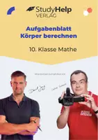 Vorschau - Arbeitsblätter - Aufgabenblatt Mathe 10. Klasse: Körper berechnen mit Lehrer Schmidt und Daniel Jung - Deckblatt