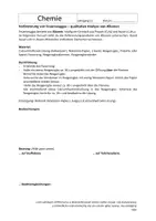 Vorschau - Arbeitsblätter - Qualitative Analyse von Alkanen mit Feuerzeuggas (Versuch) - Deckblatt