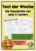 Vorschau - Arbeitsblätter - Text der Woche: die Geschichte von Jack O`Lantern - Deckblatt