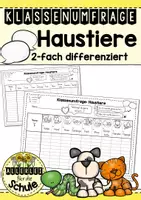 Vorschau - Arbeitsblätter - Klassenumfrage - Haustiere (DaZ/DaF) - Deckblatt