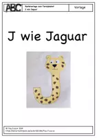 Vorschau - Mal- und Bastelvorlagen - Tieralphabet - J wie Jaguar - Deckblatt