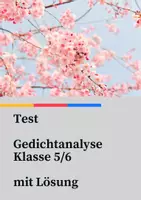 Vorschau - Arbeitsblätter - Test Gedichtanalyse Frühlingsgedicht mit Lösung - Deckblatt