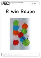 Vorschau - Mal- und Bastelvorlagen - Tieralphabet - R wie Raupe - Deckblatt
