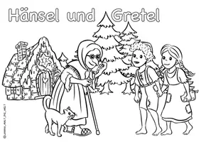 Vorschau - Arbeitsblätter - Ausmalbilder Malvorlagen "Märchen" / Märchen-Szenen - Seite 1