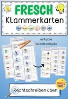 Vorschau - Stationenlernen - Klammerkarten FRESCH-Methode / Rechtschreibung / Deutsch (wachsend) - Deckblatt
