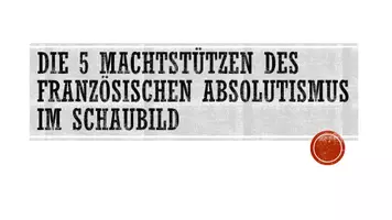 Vorschau - Präsentationen/Tafelbilder - 5 Machtstützen des Absolutismus im Schaubild/Tafelbild - Seite 1