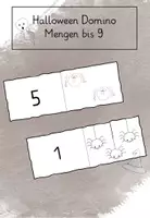 Vorschau - Arbeitsblätter - Halloween Domino Mengen bis 9 - Deckblatt