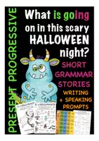Aperçu - Préparation de séance / Séance complète - Present Progressive Halloween English Anglais - Page de couverture