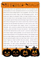 Vorschau - Anderer Materialtyp - Halloween Gruselgeschichte – diff. Lesetext - Seite 1