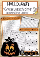 Vorschau - Anderer Materialtyp - Halloween Gruselgeschichte – diff. Lesetext - Deckblatt
