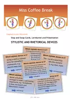 Vorschau - Spiele - Stylistic / Rhetorical Devices (Stop & Swap Cards / Lernkartei / Präsentation) - Deckblatt