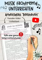 Vorschau - Arbeitsblätter - BEETHOVEN Arbeitsblatt / stundenfüllend / Musik fachfremd unterrichten - Deckblatt