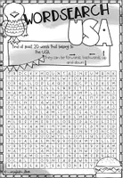 Aperçu - Fiches - USA Wordsearch/ Jeu de recherche de mots - Page 3