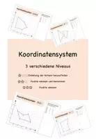 Vorschau - Arbeitsblätter - Koordinatensystem 3 verschiedene Niveaus - Deckblatt