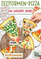 Vorschau - Stationenlernen - Lustiges Spiel zu Zeitformen / Zeitformen-Pizzaschnitten - Deckblatt