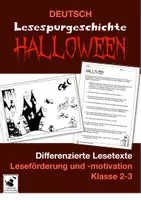 Vorschau - Arbeitsblätter - Differenzierte Lesespurgeschichte Halloween - mit Lösung - Deckblatt
