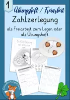 Vorschau - Arbeitsblätter - Zahlzerlegung mit Nüssen bis 10 Freiarbeit Übungsheft - Deckblatt