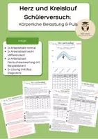 Vorschau - Arbeitsblätter - Beeinflussung von Herz & Kreislauf - Schülerversuch: Puls (differenziert) Jg. 8-10 - Deckblatt