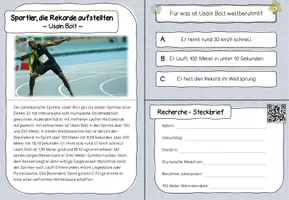 Vorschau - Bildkarten - Sportler Lesekartei / Lesehäppchen - Deckblatt